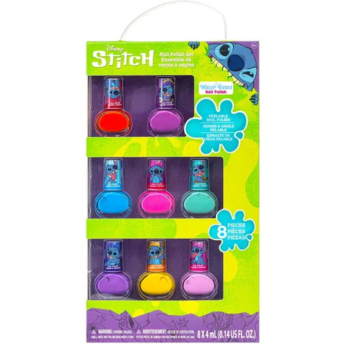 Disney Stitch - Esmalte de uñas no tóxico, a base de agua, seguro, de secado rápido, juego de regalo para niños y adolescentes, colores brillantes y