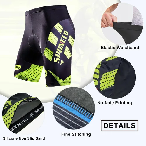 Miniatura 81 de sponeed Pantalones cortos de ciclismo para hombre, pantalones acolchados para ciclismo, ropa de ciclismo