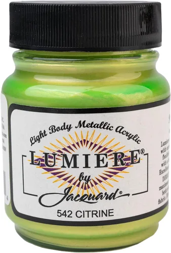 Miniatura 23 de Jacquard Lumiere Pintura para Tela de 2.25oz Turquesa Nacarado - Pintura Metálica para Tela, Cuero, Lienzo, Papel y Madera - Pintura Acrílica