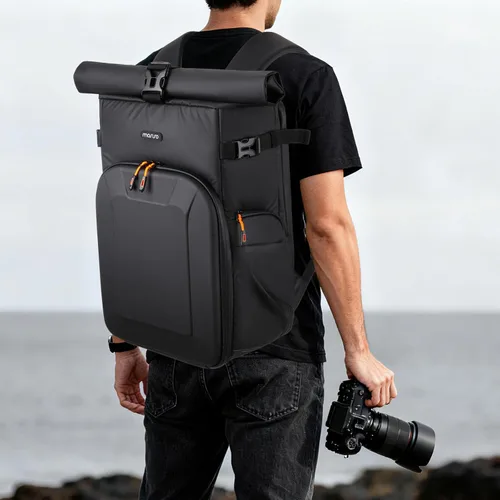 Miniatura 8 de MOSISO Mochila para cámara, bolsa para cámara DSLR/SLR/sin espejo con bolsillo frontal de carcasa dura, mochila para fotografía con compartimento
