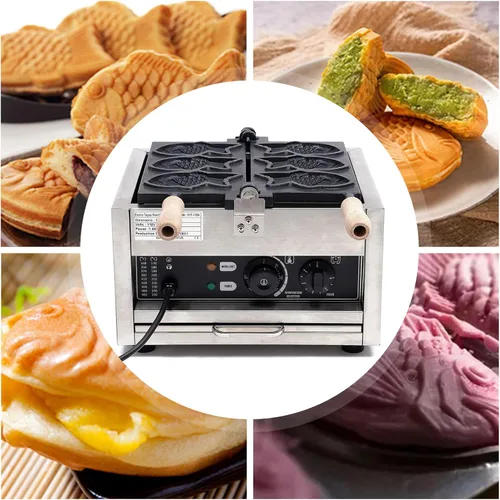 Miniatura 8 de Pescado en forma de Taiyaki Maker Máquina de gofres en forma de pescado de acero inoxidable Moldes para hornear antiadherentes Máquina de gofres