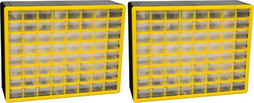 Miniatura 48 de Repisa para almacenamiento de piezas, de plástico, con 26 cajones Akro-Mils 10126REDBLK20, de 20 pulgadas x 10-1/4 pulgadas x 6-3/8 pulgadas, rojo