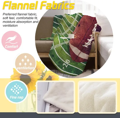 Miniatura 4 de Manta de fútbol suave y cálida para sofá, manta ligera y acogedora para cama y mantas para sala de estar, regalos para niños, 50 x 40 pulgadas