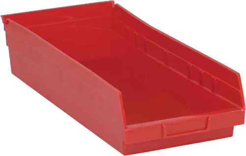Miniatura 10 de Quantum Storage QSB108 - Contenedores de plástico anidables resistentes para farmacia, hospital y almacén, labio colgante y 7 ranuras divisoras