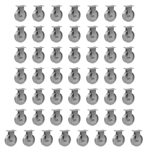 Miniatura 38 de Ruedas industriales resistentes de 3 x 1.25 pulgadas, capacidad de 350 libras, ruedas de hierro fundido y marco de acero para carros, carritos