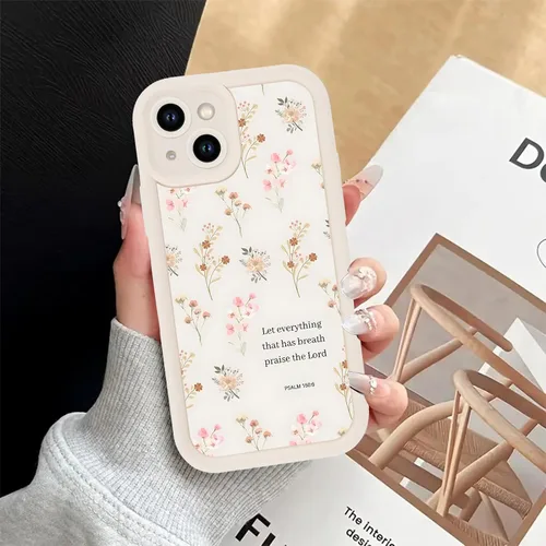 Miniatura 5 de Paquete de 2 fundas protectoras para iPhone 13 de 6.1 pulgadas con versículo bíblico de Jesús y cruz cristiana floral, para mujeres y niñas, funda
