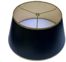 Upgradelights Pantalla vintage Baldwin Bouillotte negra con oro poco profunda (12 pulgadas)