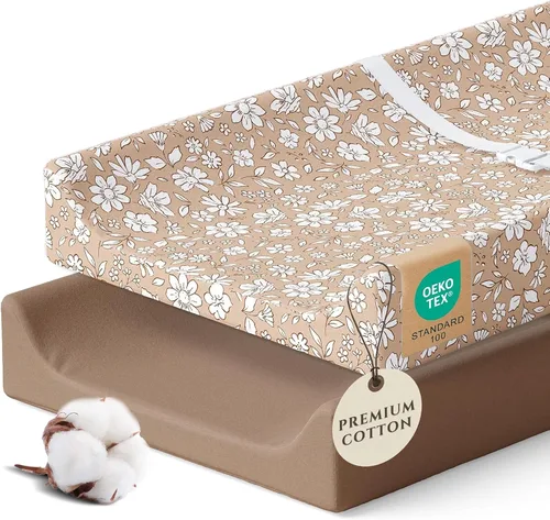 Miniatura 8 de Pobibaby Paquete de 2 fundas para cambiadores para niñas, funda de mezcla de algodón de primera calidad, suaves y transpirables, sábanas