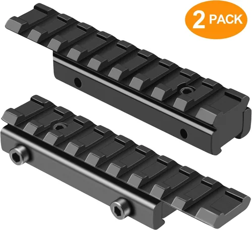 Miniatura 2 de LONSEL Adaptador de riel de cola de milano a Picatinny de 11 mm a 21 mm - Montura de conversión de riel elevador de mira de perfil bajo - Montura