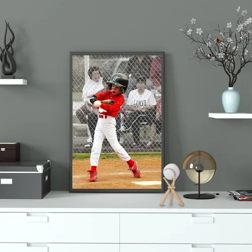 Miniatura 7 de BaseGoal La exhibición de madera del soporte del sóftbol del béisbol consta de 3 mini bates de béisbol y 1 círculo de madera