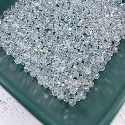 Miniatura 3 de 1000 cuentas de cristal de 0.118 pulgadas, cuentas de cristal de Rondelle facetadas, transparente AB