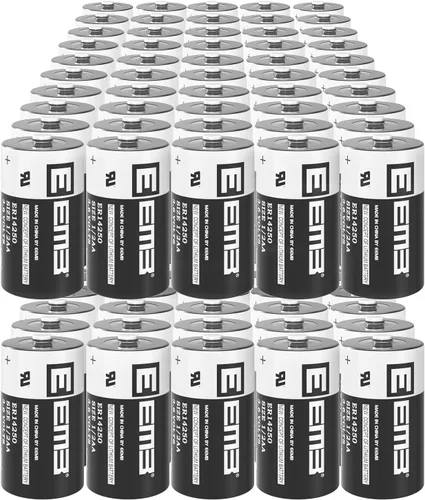 Paquete de 100 baterías de litio EEMB ER14250 1/2AA 3.6V Li-SOCL2 batería no recargable XL-050F SB-AA02 LS14250 TL-5902 TL-2150 para medidor de