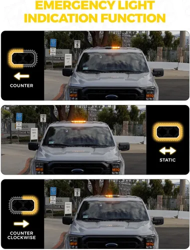 Miniatura 2 de Xprite Barra de Luz Estroboscópica de Emergencia Ámbar para Techo, Luces Intermitentes de Seguridad Beacon de Advertencia con Panel de Control Base