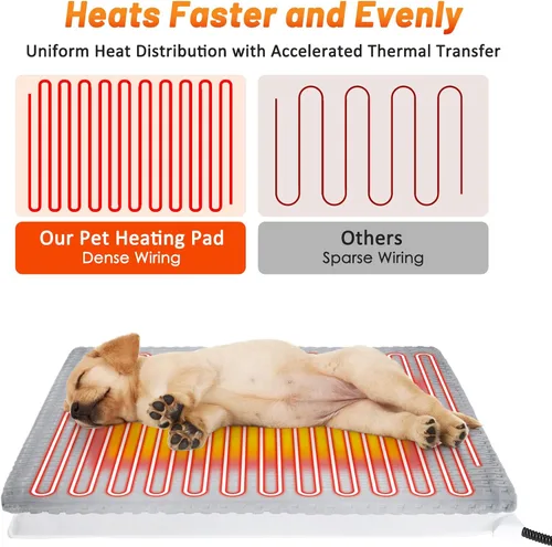 Miniatura 5 de Almohadilla térmica para gatos, cama climatizada impermeable para perros y gatos con temperatura y temporizador ajustables, alfombrilla eléctrica