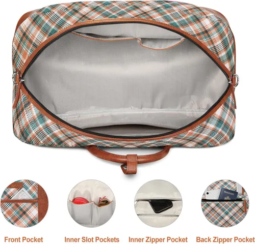 Miniatura 92 de IBFUN Bolsas de fin de semana para mujer, bolsa grande de lona para viaje, bolsa de viaje con compartimento para zapatos, 21 pulgadas, juego de 3