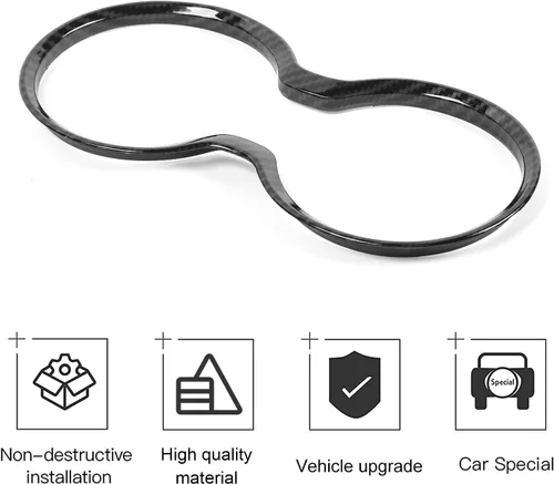 Miniatura 4 de para Jeep Grand Cherokee 2011-2021 Cubierta de Moldura del Portavasos Delantero, Anillo del Portavasos de la Fila Delantera ABS Accesorios Interiores