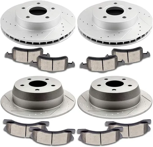 Kit de frenos y rotores, SCITOO 4 rotores de freno y 8 pastillas de freno de cerámica para Jeep Grand para Cherokee 1999-2004