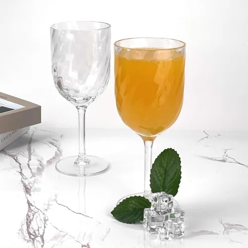 Miniatura 2 de Yalin Juego de 6 vasos apilables de plástico acrílico irrompible de 12 onzas para vino y agua (transparente, 15 onzas)