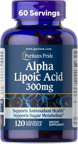 Puritan's Pride - Ácido alfa lipoico de 300 mg, apoya la salud antioxidante, 120 unidades