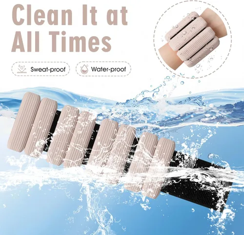 Miniatura 3 de Juego de 2 pesas para muñeca, pesas de tobillo y muñeca para mujeres y hombres, brazaletes con peso de silicona ajustables para brazos y piernas
