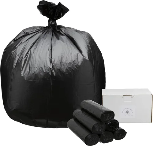 Top Knot Bags Bolsa de basura de 45 galones, 40 x 48 pulgadas, color negro, 150 unidades para latas de 40 galones, 41 galones, 42 galones, 44