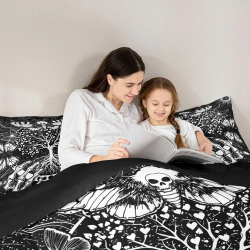 Miniatura 5 de Erosebridal Edredón de árbol de la vida, ropa de cama bohemia con diseño de mariposa y mariposa, edredón de fase lunar hippie, edredón acolchado