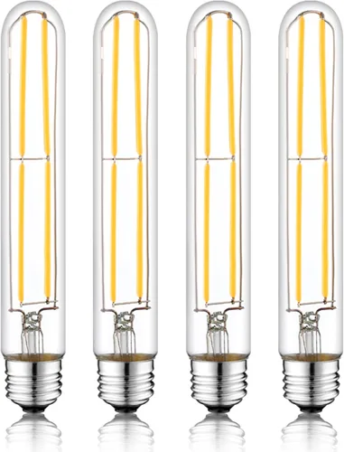 Miniatura 12 de Bombillas LED tubulares T10 de 5 pulgadas, bombillas Edison vintage E26 de 4000 K, regulables, 4 W igual a 40 vatios, 400 lúmenes, bombillas