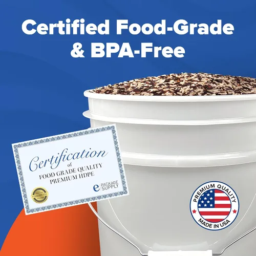 Miniatura 4 de ePackageSupply Premium - Cubeta de plástico de grado alimenticio de 5 galones con tapa Gamma Seal Fabricada en EE. UU. Libre de BPA 90 Mil