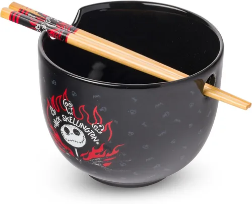 Miniatura 9 de Silver Buffalo Disney Lady and the Tramp Eating Noodles Chinese Love - Cuenco de ramen de cerámica con palillos, apto para microondas, 20 onzas