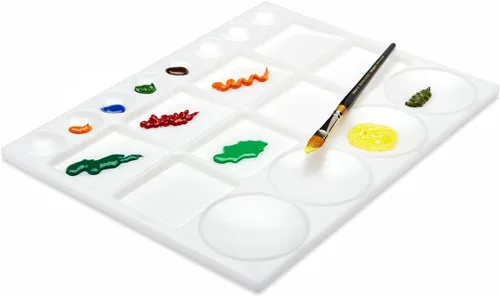 KINGART® Bandeja grande para artistas, paleta de plástico para óleo, acuarela y acrílico, 20 pozos, 13 x 10 pulgadas