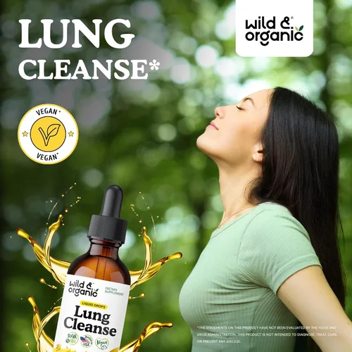 Miniatura 2 de Wild & Organic Tintura de limpieza pulmonar, extracto de hoja de gordolobo para los pulmones, suplementos de desintoxicación a base de hierbas