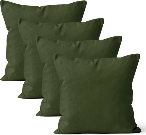Miniatura 80 de Encasa XO Juego de 2 fundas de almohada de 12 x 12 pulgadas, color beige, sin rellenos, fundas de almohada de algodón para sala de estar, cama