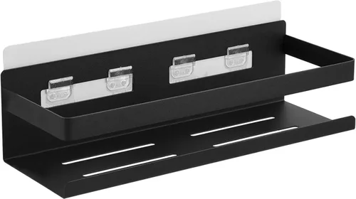 Miniatura 8 de Estante de especias para refrigerador, cocina, hogar, organización y almacenamiento adhesivo (paquete de 2, negro)