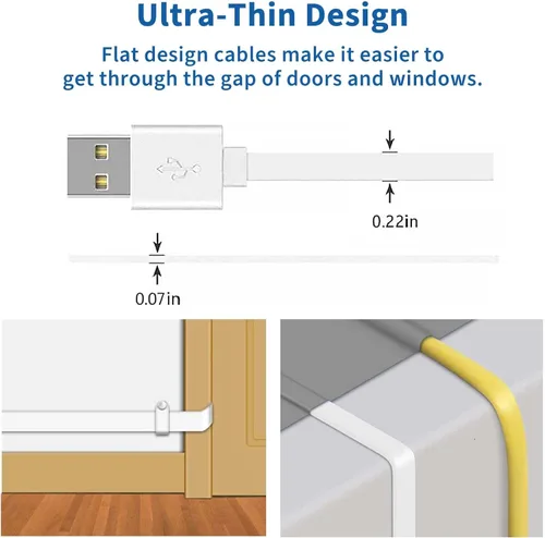 Miniatura 3 de DIANMU Cable de alimentación y adaptador de 20 pies para Google Nest Cam para exteriores o interiores (batería), cable de carga resistente a