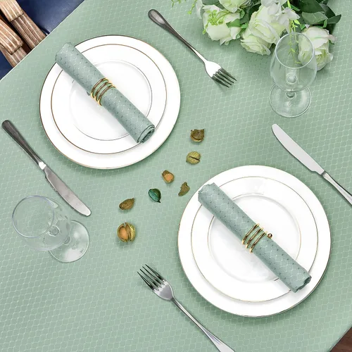 Miniatura 5 de Mantel redondo de poliéster resistente al agua y las manchas, lavable, mantel de tela para mesa de cocina y comedor