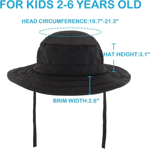 Miniatura 108 de Connectyle Sombrero de sol para niños y niñas, sombrero de pescador de ala ancha UPF 50+, sombrero de protección solar, sombrero transpirable