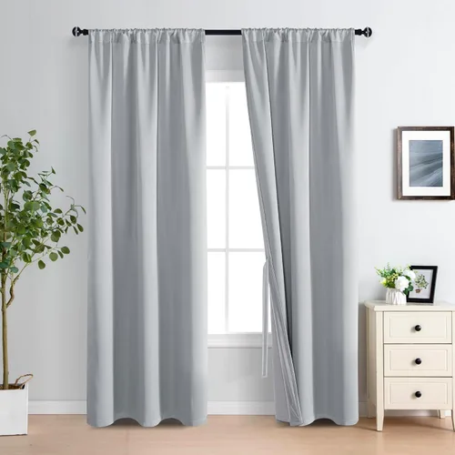 Miniatura 40 de XWZO Cortinas Opacas 100% Blancas - Cortinas de Bloqueo Total de Calor y Luz con Forro Negro para Dormitorio/Cuarto de Lavado, Paneles de Ventana