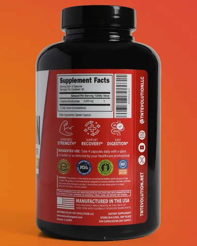 Miniatura 6 de Cápsulas de monohidrato de creatina, cápsula de 750 mg para hombres y mujeres, 60 porciones, creatina micronizada pura para fuerza, fitness