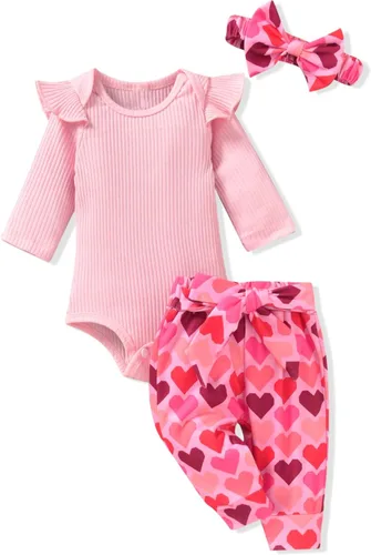 Miniatura 206 de Aalizzwell Conjunto de mameluco acanalado para bebé recién nacido prematuro para otoño e invierno