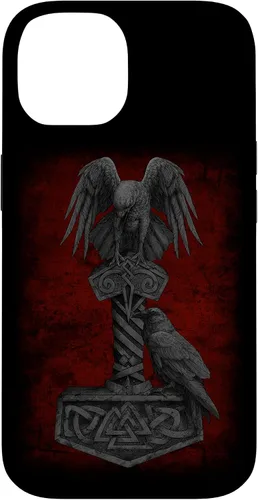 Funda Huginn y Muninn de Mjolnir Odín de Thor para iPhone 14 Mitología nórdica vikinga