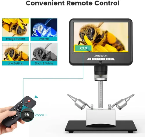 Miniatura 6 de Andonstar Microscopio digital HDMI AD207S-Pro, microscopio de soldadura, microscopio de moneda para monedas de error, kit de microscopio electrónico