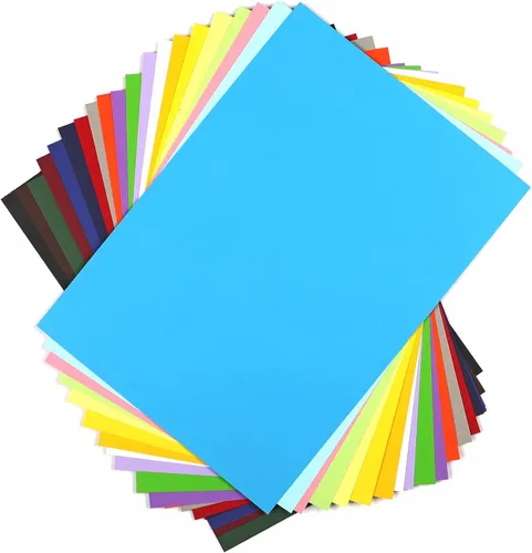 Cartulina de colores 20 hojas, 20 colores surtidos tamaño A4, papel de cartulina 8.5" x 11, 200GSM 75 lb de cartulina de colores para hacer