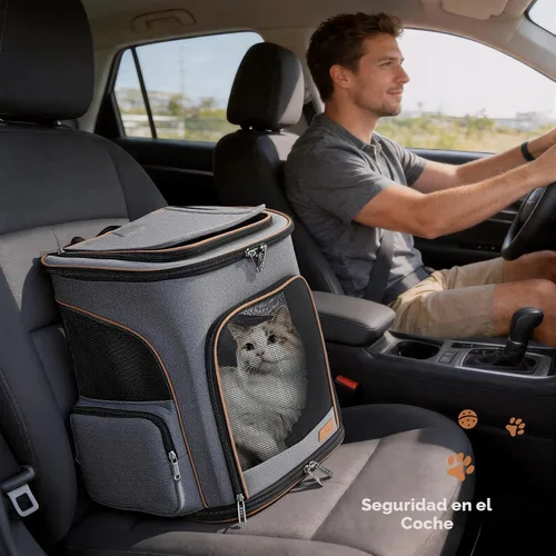 Miniatura 6 de Lekereise Mochila para Gatos Expandible Transportador de Mascotas Mochila para Gatos y Perros Pequeños, Mochila Transportador de Perros Plegable