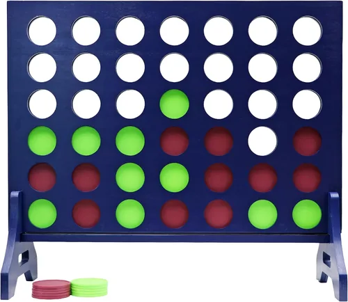 Miniatura 24 de Tailgating Pros Cuatro en una fila gigante azul marino premium con funda de transporte – Juego de patio al aire libre de gran tamaño – ¡Muchos