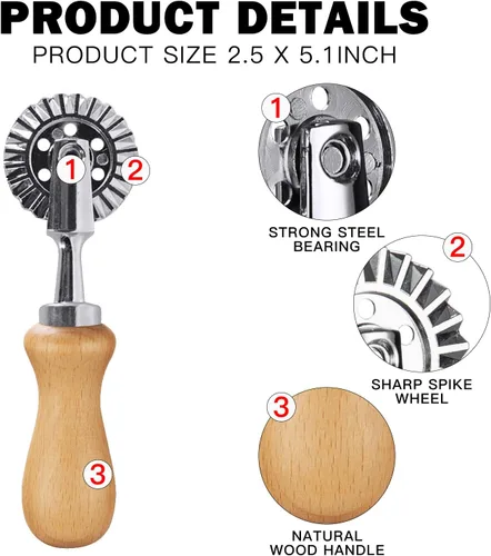 Miniatura 3 de Cortador de rueda de pastelería – Rueda cortadora de pasta – Rueda de corte de pizza para ravioles de masa para uso doméstico y cocina, 1.3 pulgadas