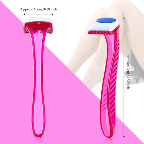 Miniatura 3 de Honoson 30 piezas de maquinilla de afeitar de bikini para mujer, pequeños accesorios de viaje desechables, depilación de axilas, belleza para Rojo