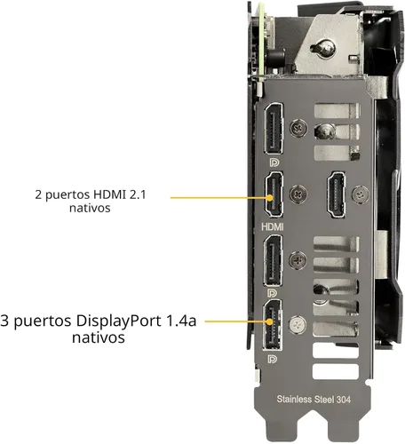Miniatura 6 de ASUS TUF Gaming - Tarjeta gráfica NVIDIA GeForce RTX 3070 OC Edition - PCIe 4.0, 8GB GDDR6, HDMI 2.1, DisplayPort 1.4a, rodamientos de ventilador