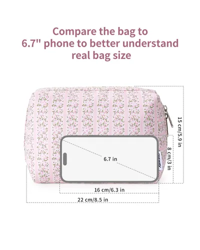 Miniatura 4 de Bolsa de cosméticos Narwey linda bolsa de maquillaje bolsa de viaje bolsa de maquillaje con cierre de cremallera para mujeres y niñas YA-capullos