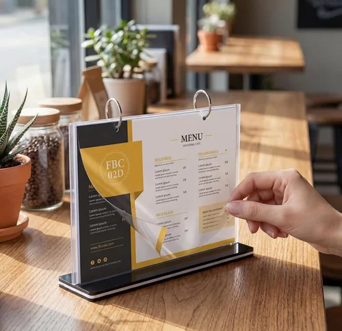 Miniatura 8 de KAFENDA A4 Multi-Página Flip Display Card Label Display Stand Desmontable Etiqueta Carpeta/Menú de Negocios Carpeta en forma de T Doble Cara 8.5 x