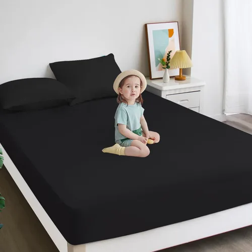 Miniatura 6 de Biloban Juego de sábanas ajustadas para cama individual de 2 piezas, solo sábanas ajustadas con bolsillo profundo de hasta 14 pulgadas, sábana